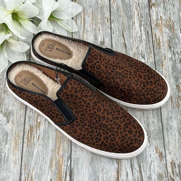 Women’s Leopard Print Twin Gore Mules Slip-on Shoes Size 11 - Picture 2 of 11